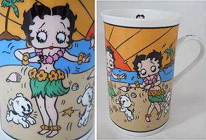 Betty Boop "Aloha Betty" Fine Porcelain 8oz. Mug by Danbury Mint. 