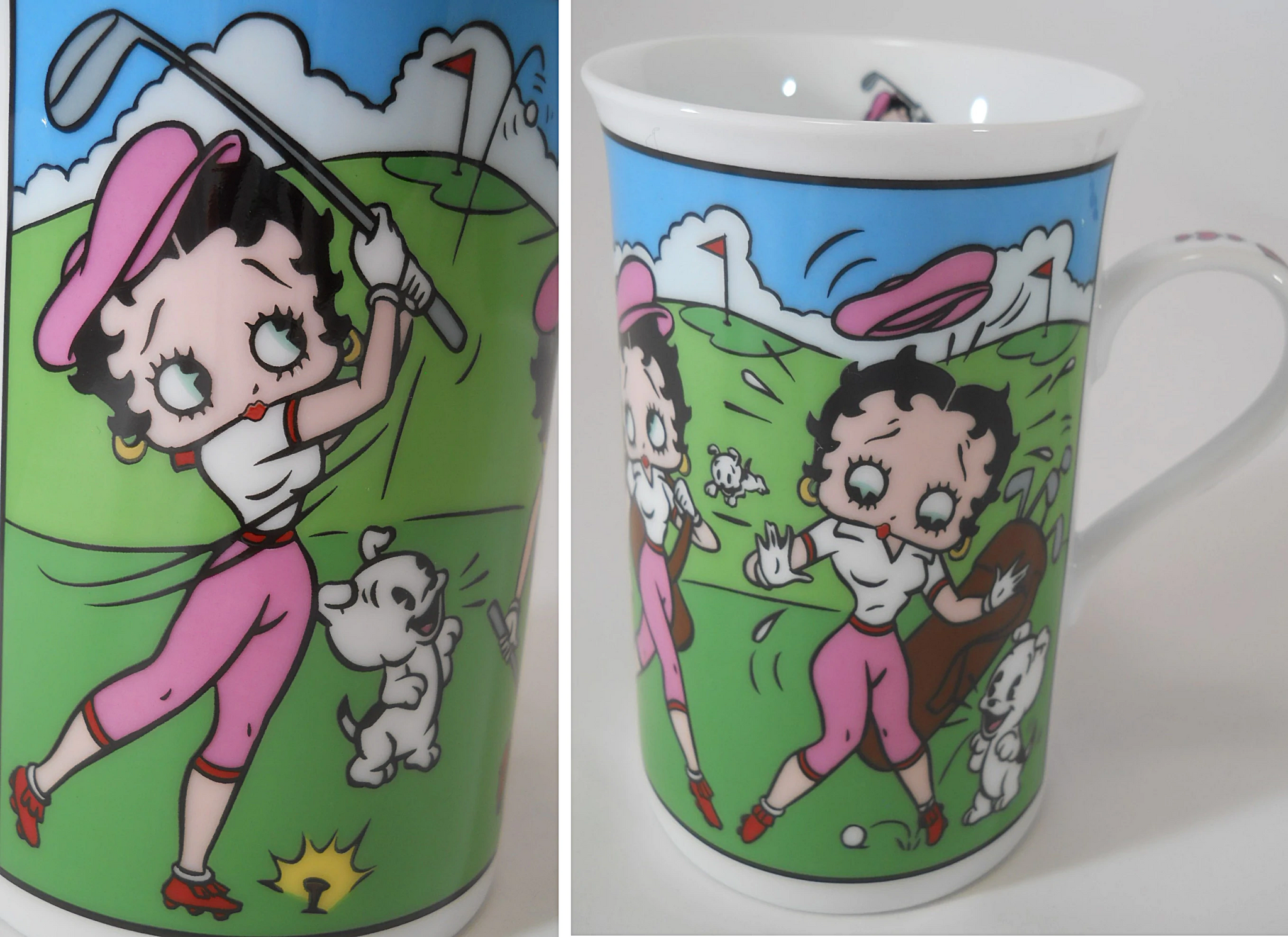 Betty Boop Cup Danbury Mint “ Betty On The Links” Fine Porcelain Mug Mint